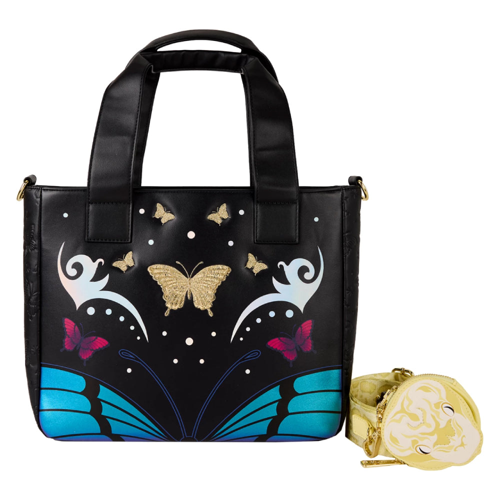 Loungefly Britney Spears Butterfly Tote Crossbody Bag with Coin Bag - Black