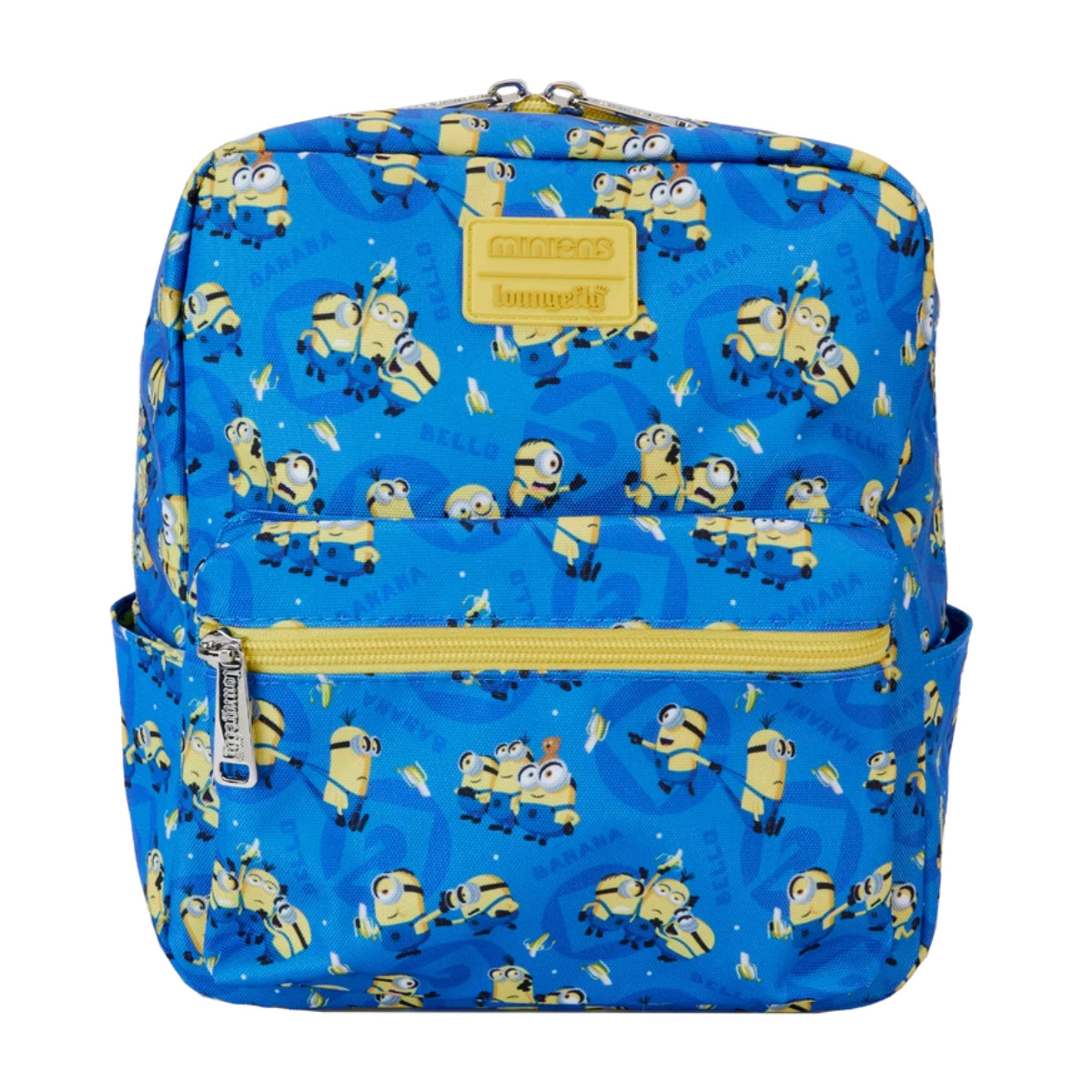 Loungefly Despicable Me Minions All-Over Print Square Mini Backpack with Adjustable Strap - Blue