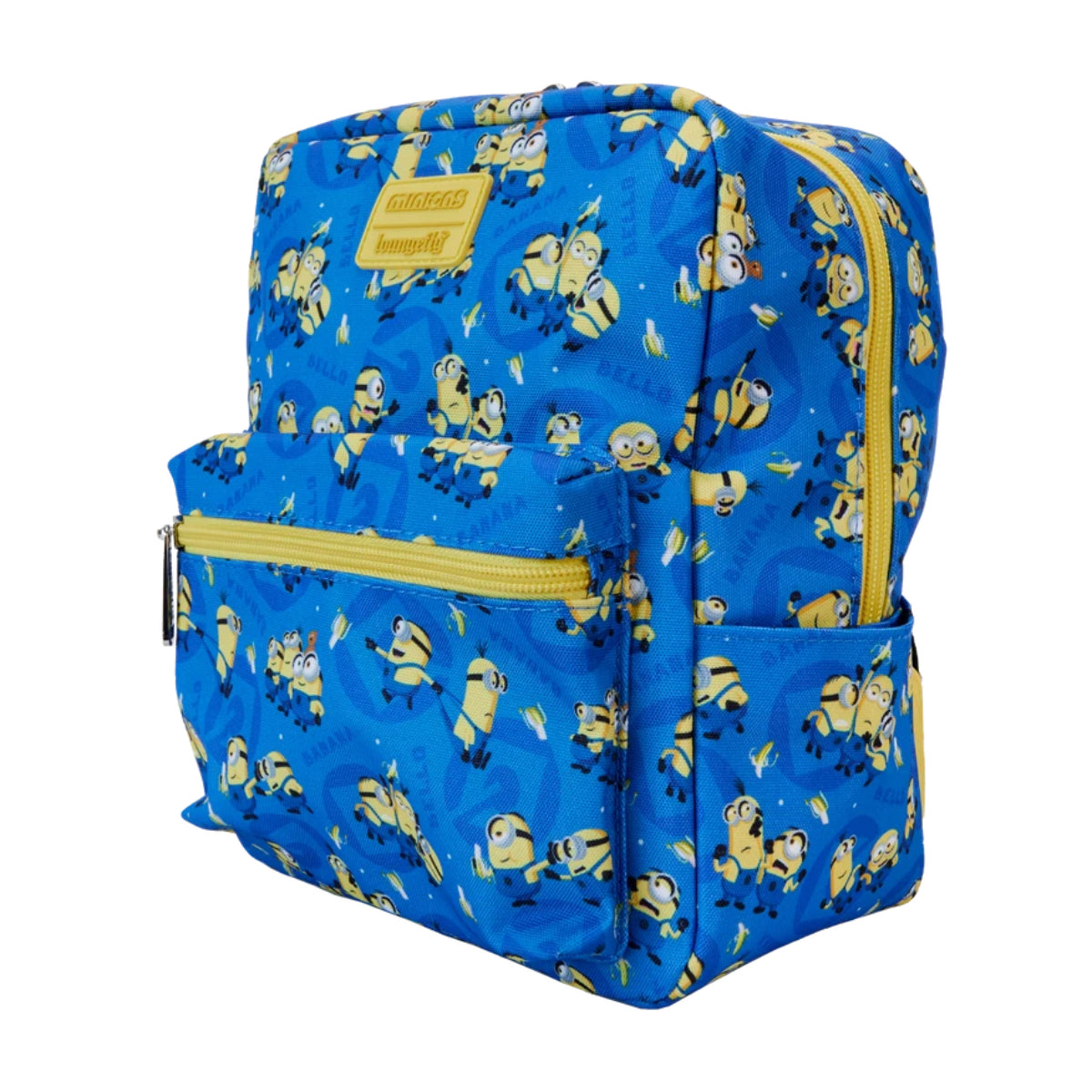 Loungefly Despicable Me Minions All-Over Print Square Mini Backpack with Adjustable Strap - Blue