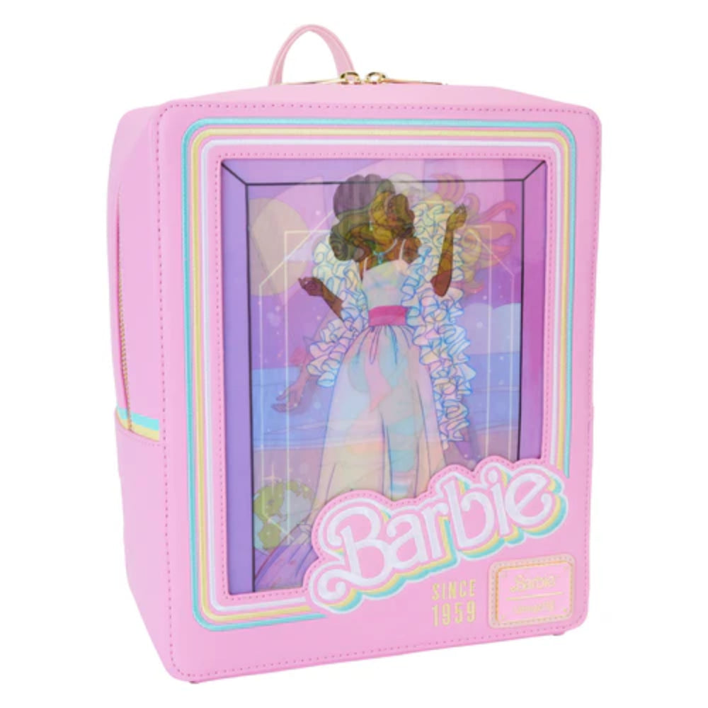 Loungefly Barbie 65th Anniversary Doll Box Triple Lenticular Mini Backpack - Pink