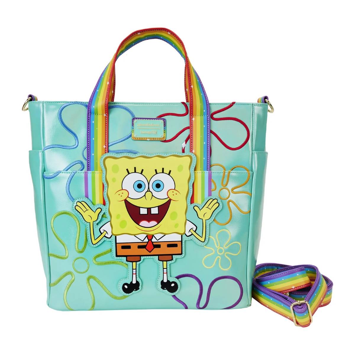 Loungefly Nickelodeon Spongebob Squarepants 25th Anniversary Convertible Tote Bag - Blue