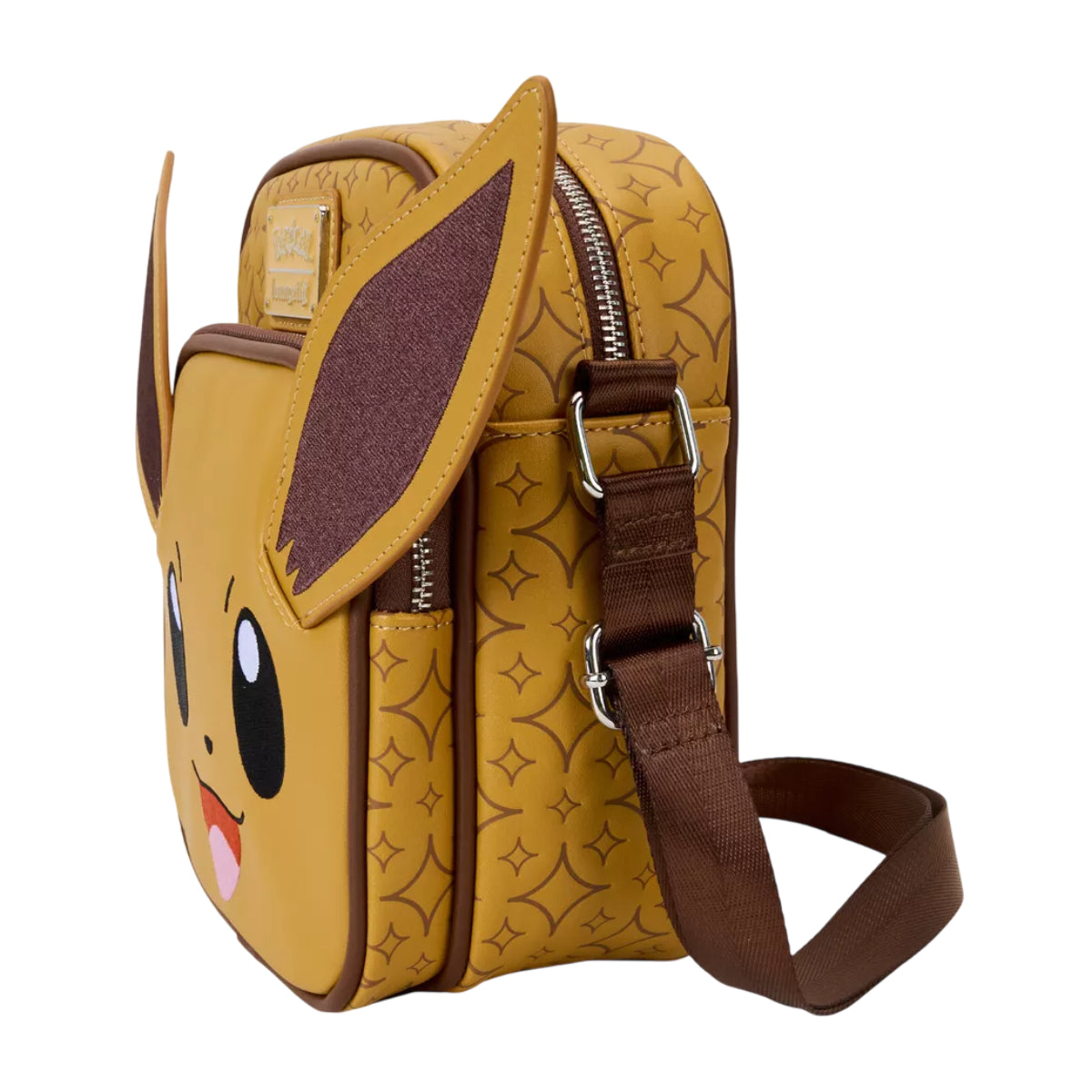Loungefly Pokemon Eevee Cosplay Passport Crossbody Bag with Adjustable Strap - Brown