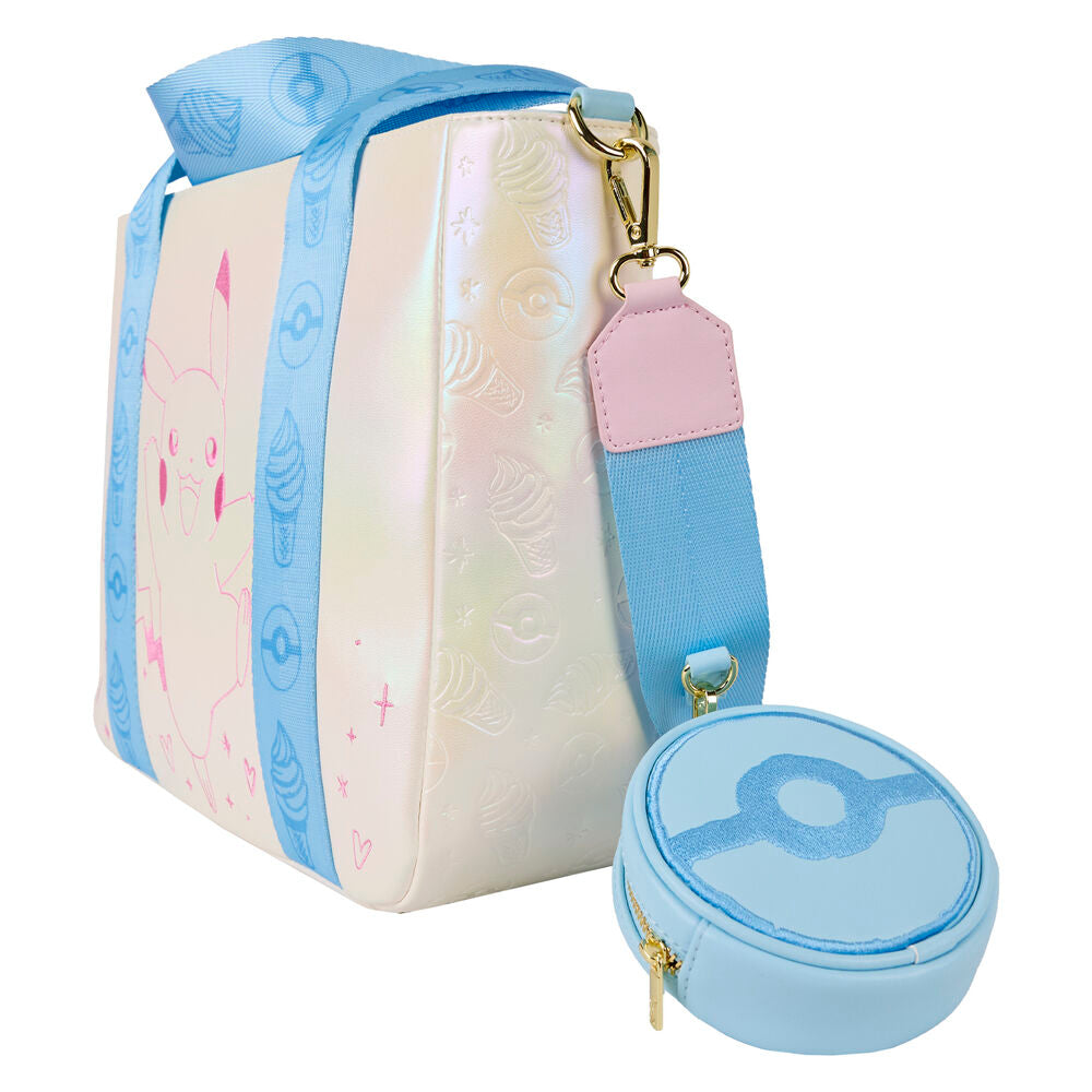 Loungefly Pokémon Iridescent Pikachu Tote Bag with Coin Bag - Beige/Blue