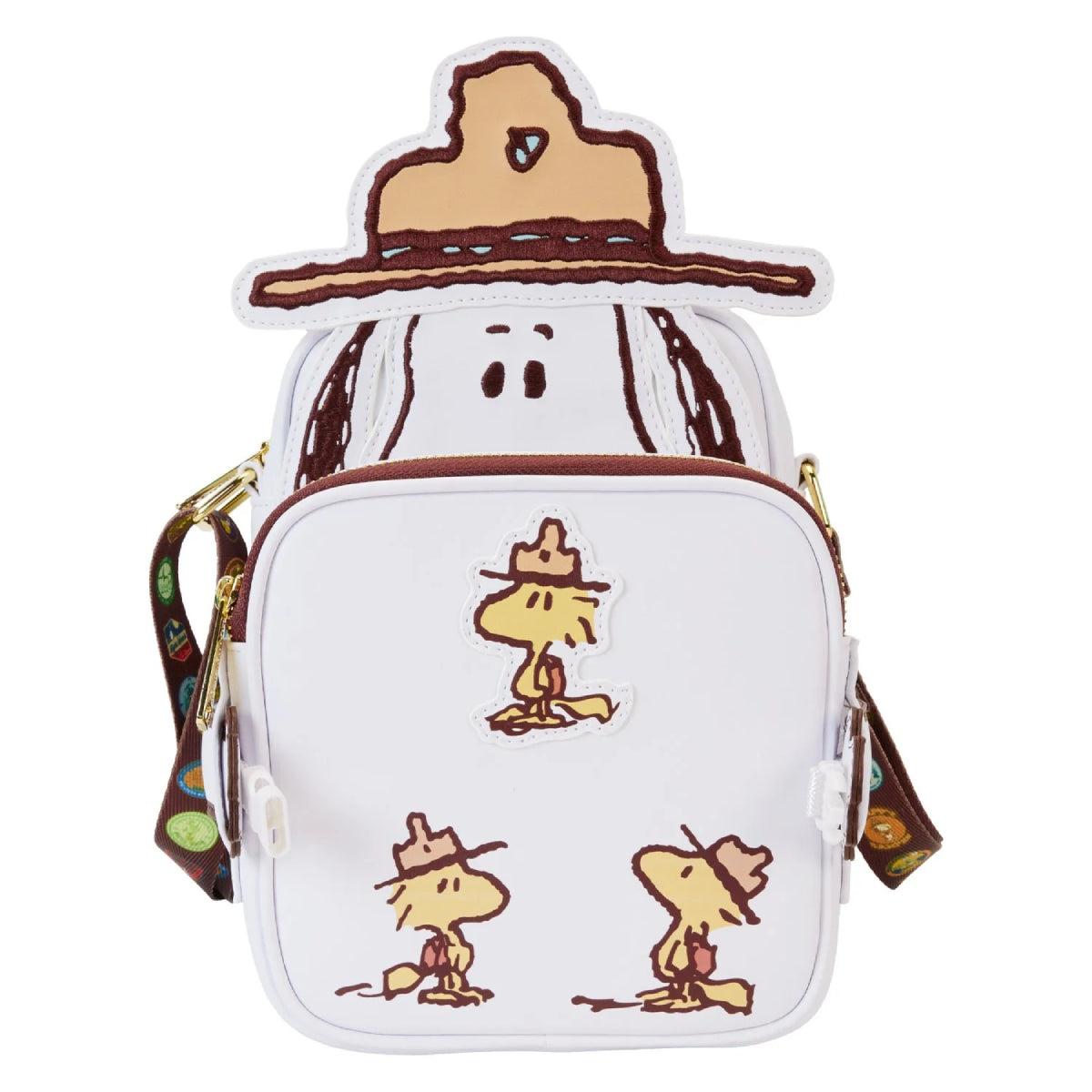 Loungefly Peanuts Snoopy Beagle Scouts Crossbody Bag - White