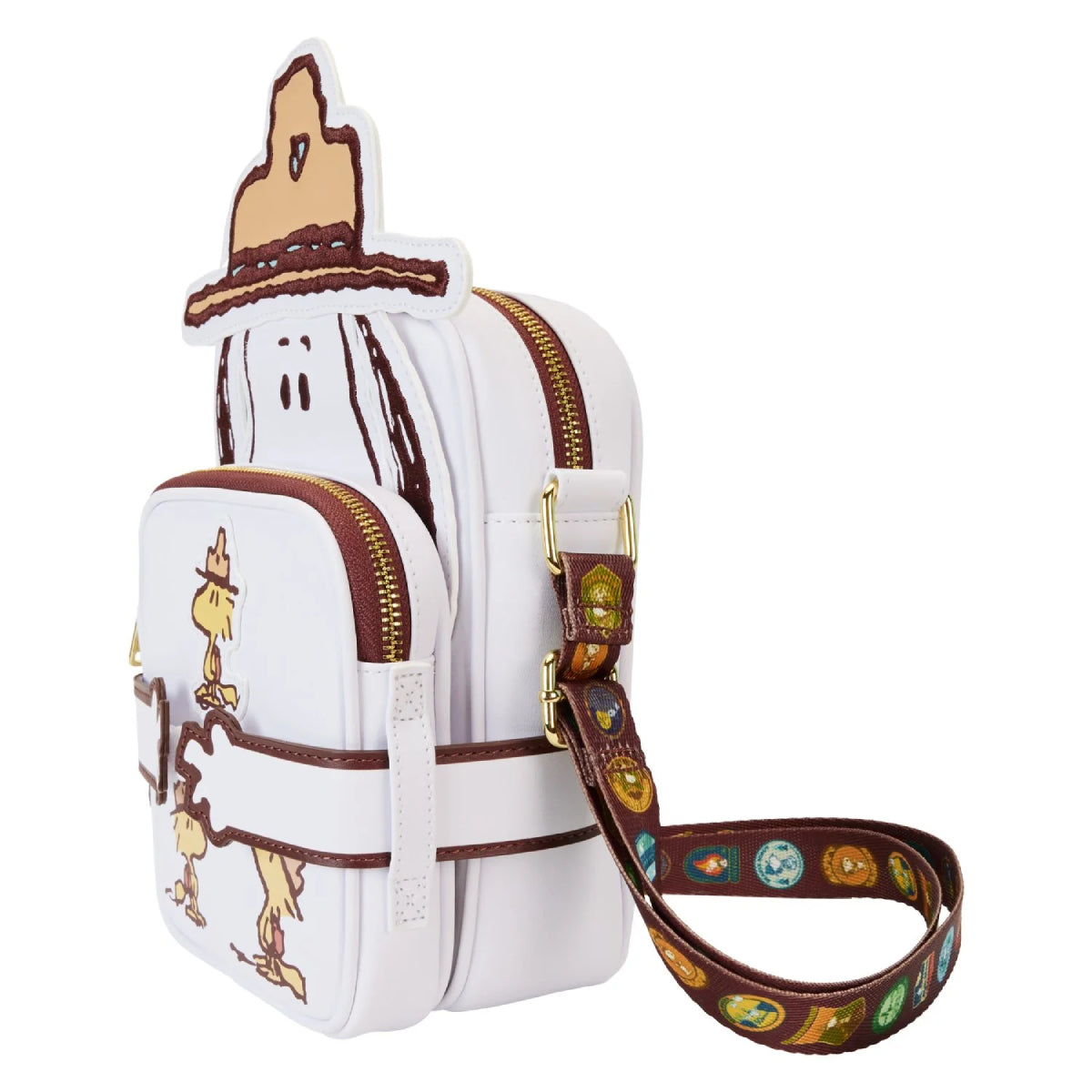 Loungefly Peanuts Snoopy Beagle Scouts Crossbody Bag - White