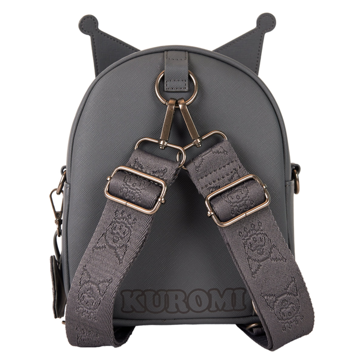 Loungefly Sanrio Kuromi Monochrome Cosplay Convertible Mini Backpack with Adjustable Strap - Gray