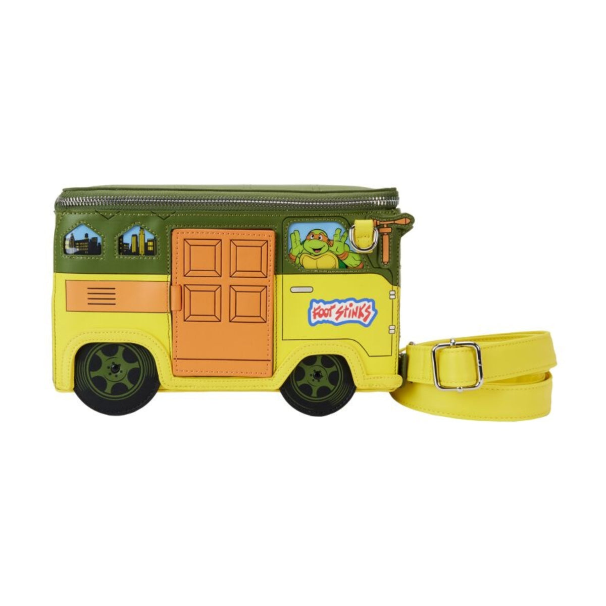 Loungefly 40th Anniversary Teenage Mutant Ninja Turtle Wagon Figural Crossbody Bag with Adjustable Strap