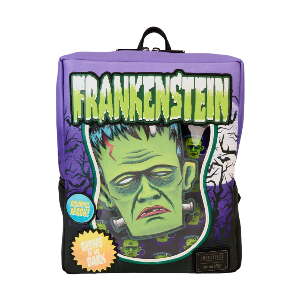 Loungefly Disney Universal Monsters Frankenstein Neon Mask Mini Backpack - Purple/Black
