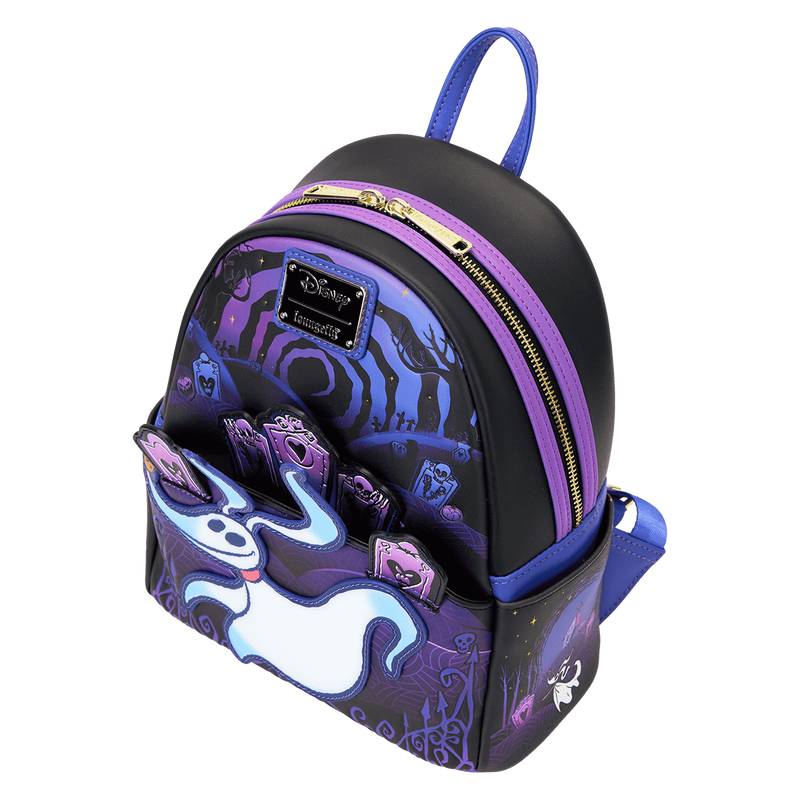 Loungefly Disney The Nightmare Before Christmas Zero Graveyard Light Up Mini Backpack - Black/Blue