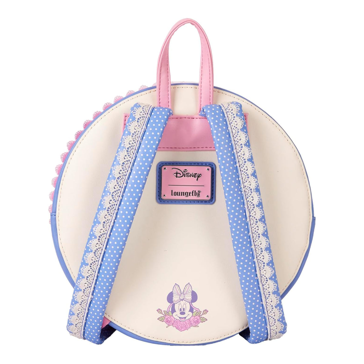 Loungefly Disney Minnie Floral and Lace Mini Backpack with Adjustable Strap - Pink/Blue