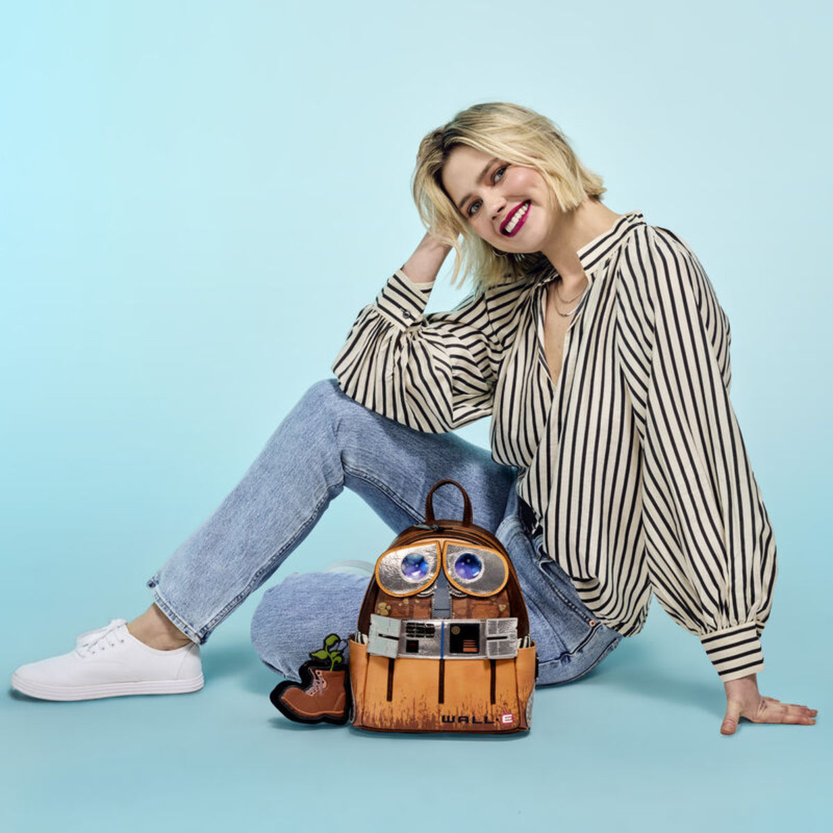 Loungefly Pixar Wall-E Cosplay Lentincular Mini Backpack with Coin Bag - Brown