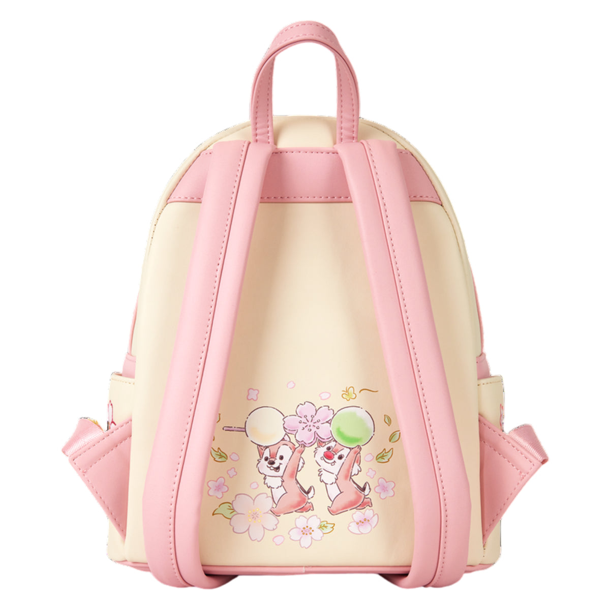 Loungefly Disney Chip 'n' Dale Cherry Blossoms Mini Backpack with Adjustable Strap - Beige/Pink