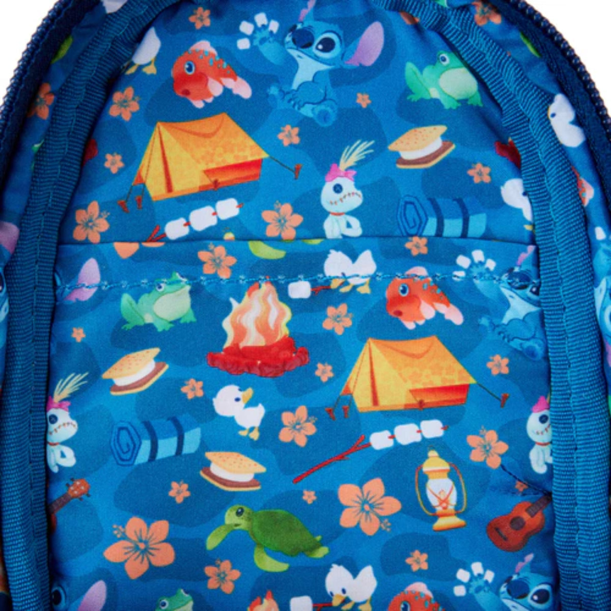 Loungefly Lilo and Stitch Camping Cuties Mini Backpack with Pencil Case - Blue