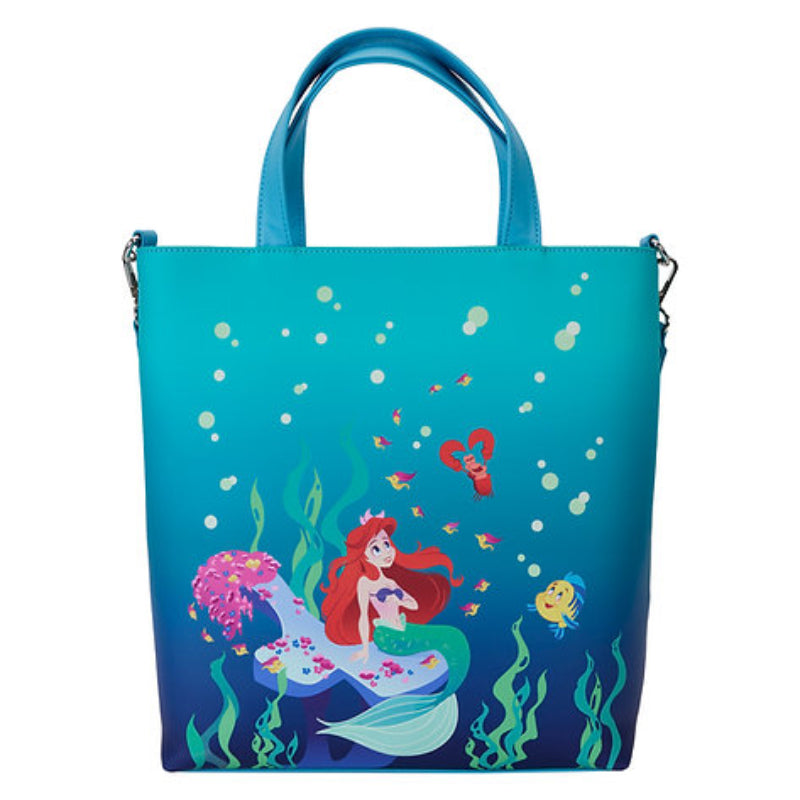 Loungefly Disney The Little Mermaid 35th Anniversary Life is The Bubbles Tote Bag - Blue