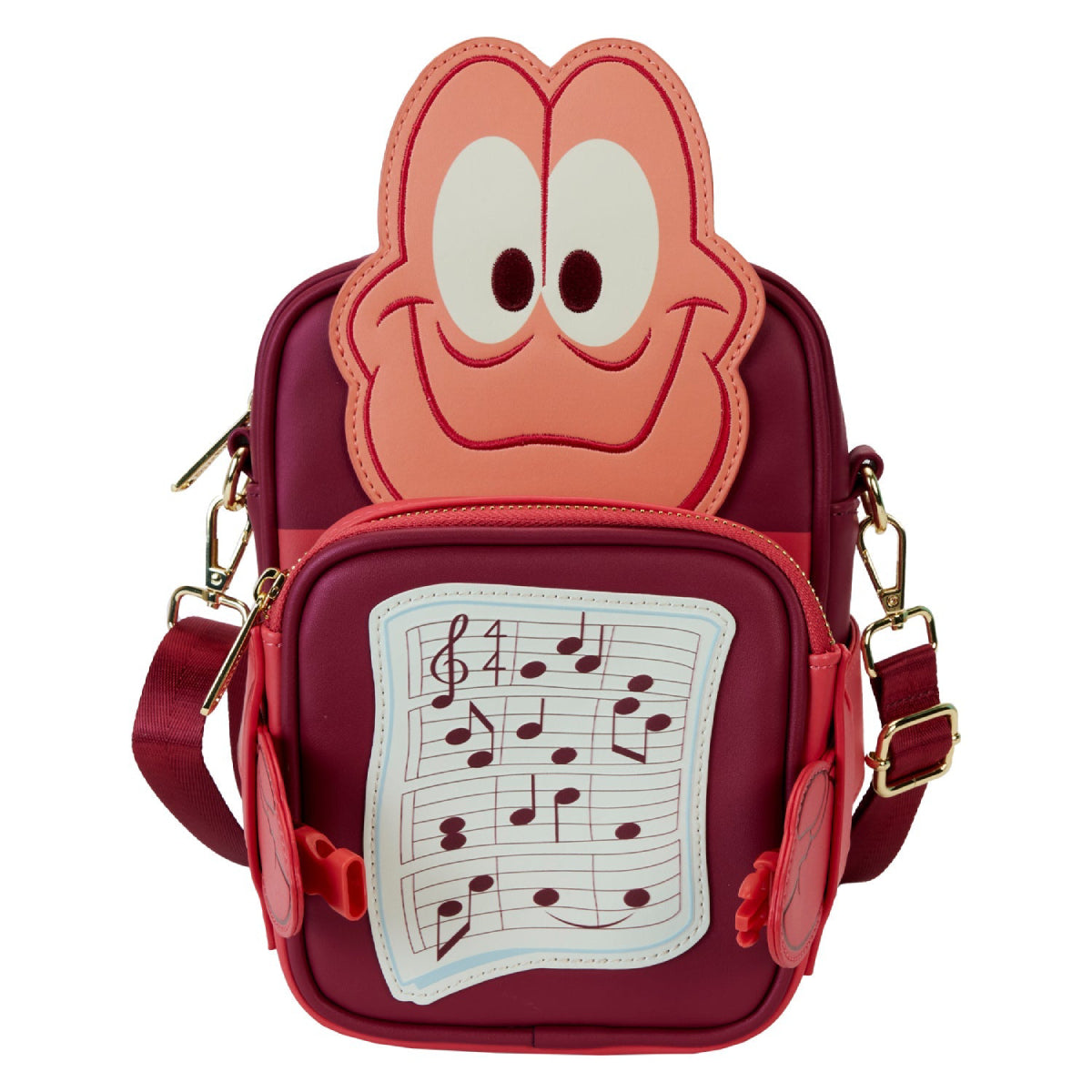 Loungefly Disney The Little Mermaid 35th Anniversary Sebastian Crossbody Bag with Coin Bag - Red