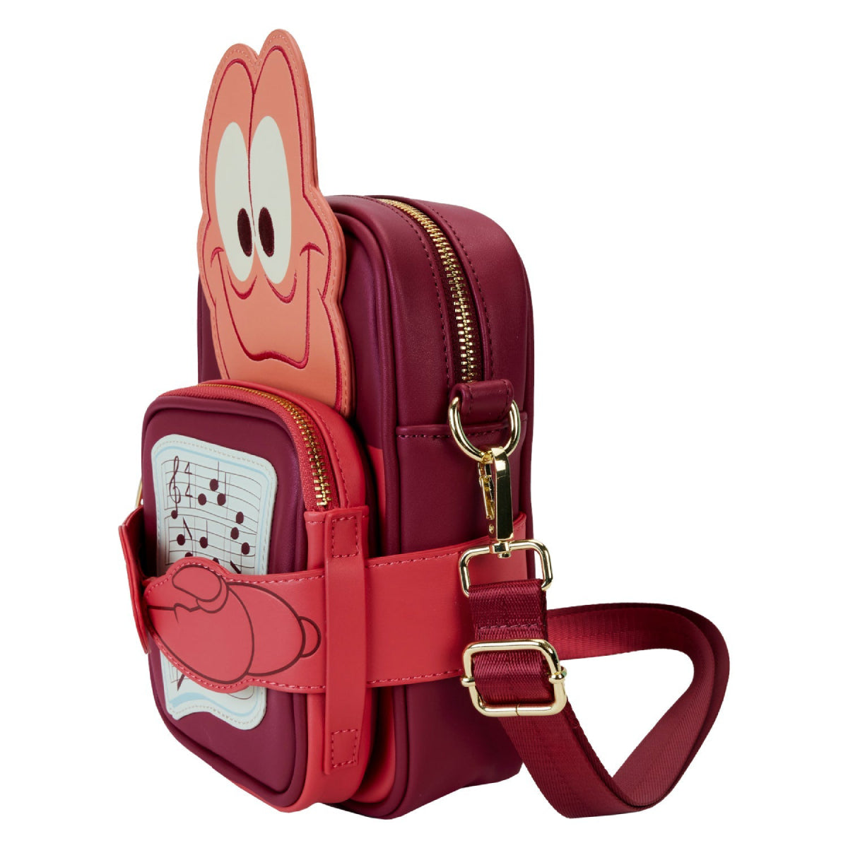 Loungefly Disney The Little Mermaid 35th Anniversary Sebastian Crossbody Bag with Coin Bag - Red