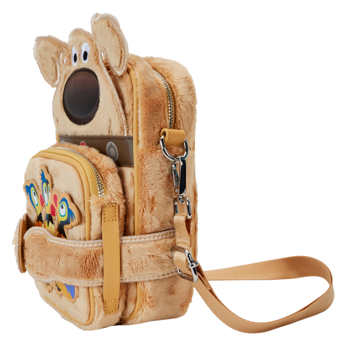 Loungefly Pixar Up 15th Anniversary Dug Crossbuddies Cosplay Crossbody Bag with Adjustable Strap - Brown