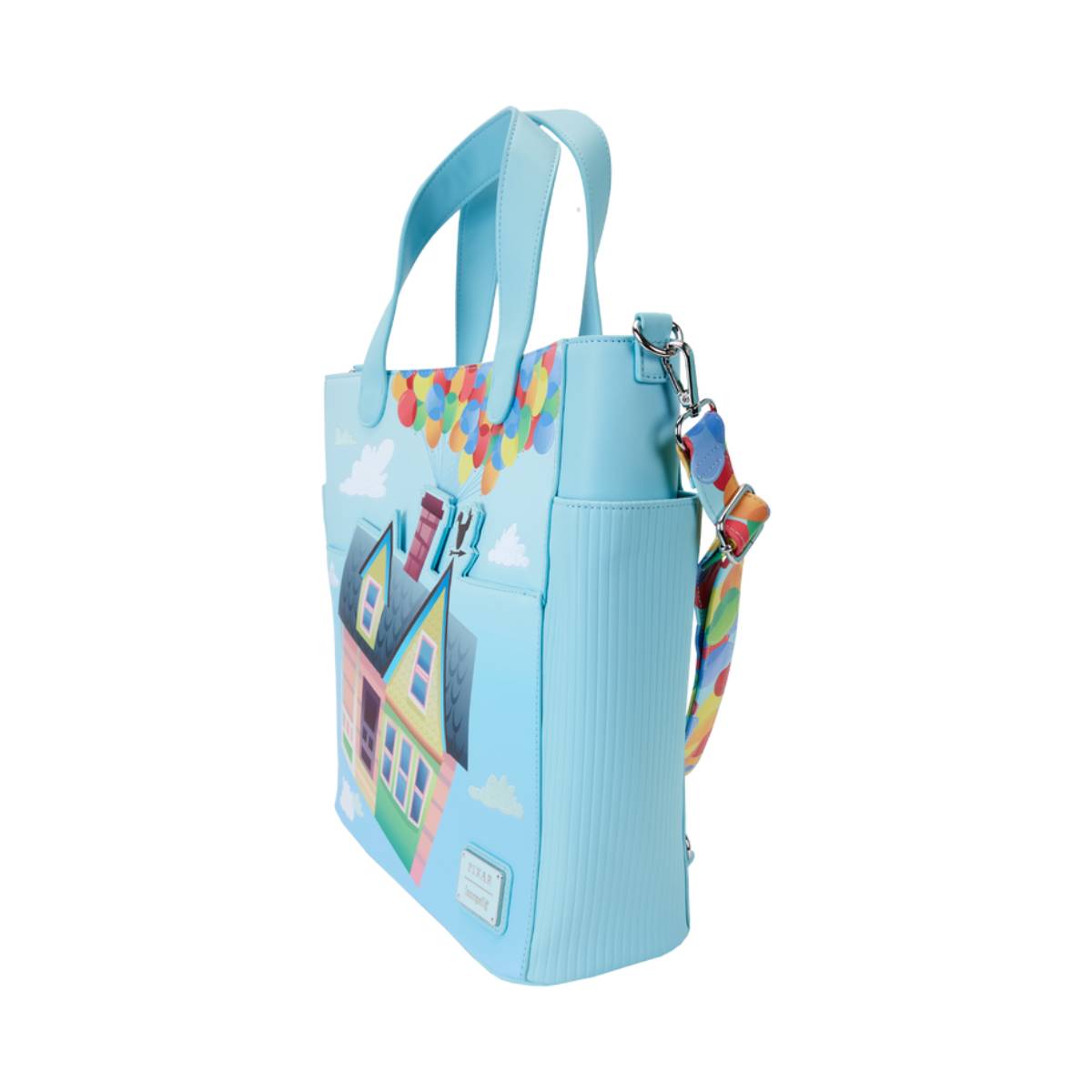 Loungefly Up 15th Anniversary Balloon House Convertible Backpack and Tote Crossbody Bag - Blue