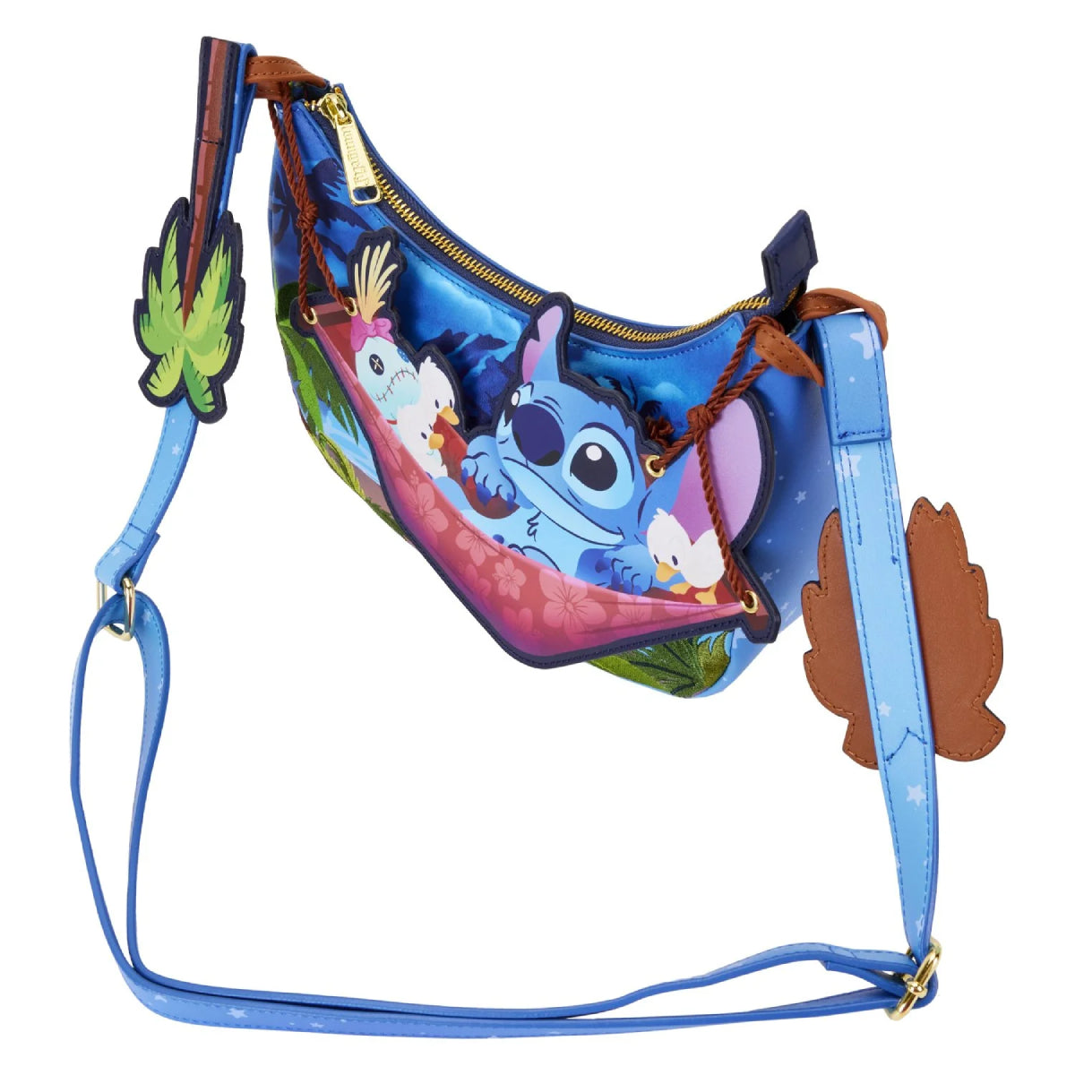 Loungefly Disney Stitch Camping Cuties Crossbody Bag - Blue