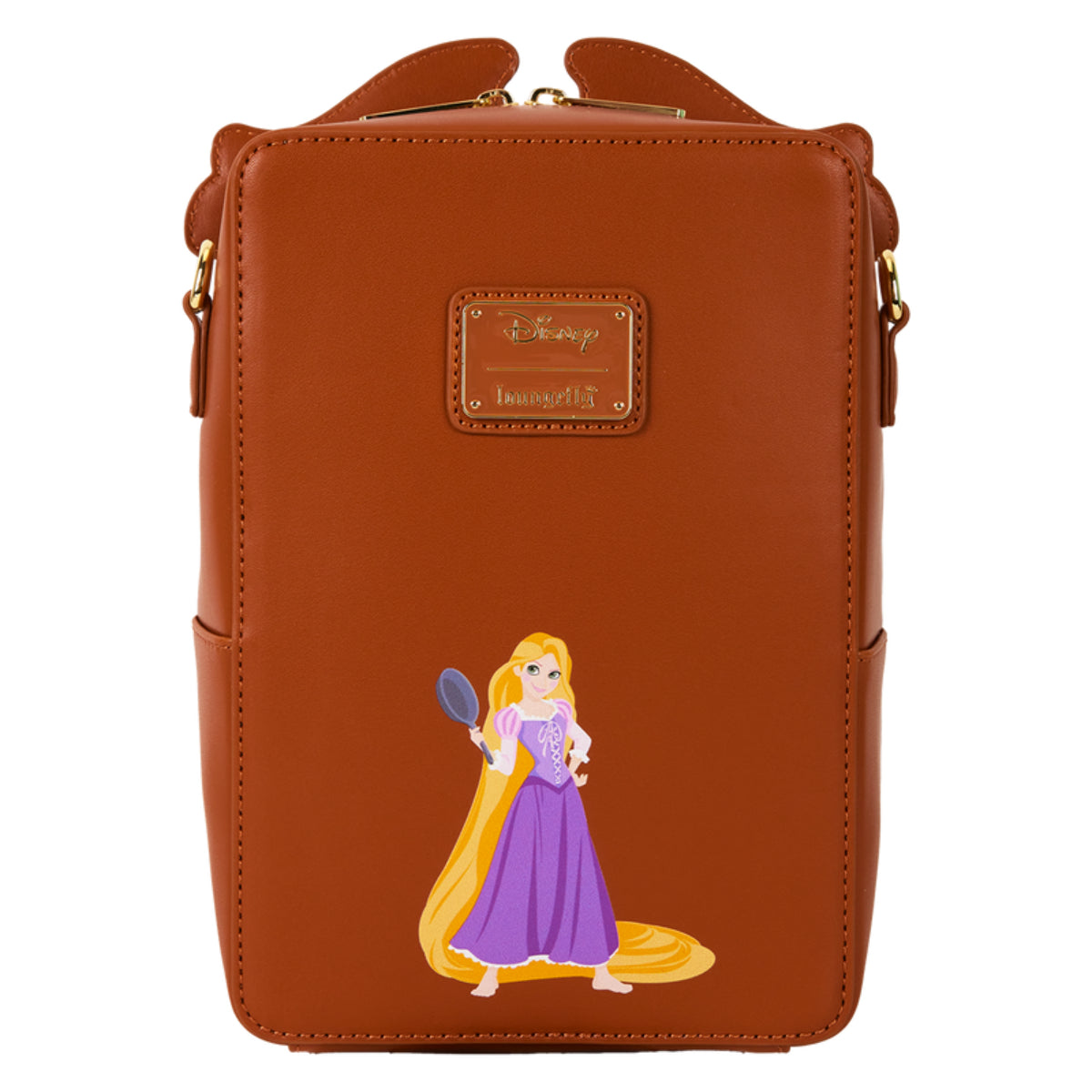 Loungefly Disney Tangled Rapunzel The Snuggly Duckling Crossbody Bag with Adjustable Strap - Brown