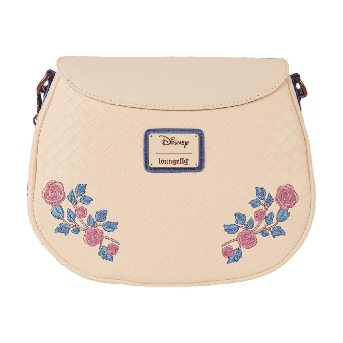 Loungefly Sleeping Beauty Princess Aurora & Prince Phillip Floral Crossbody Bag with Adjustable Strap - Beige