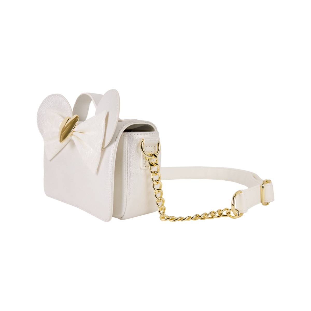 Loungefly Disney Minnie Mouse Iridescent Lace Wedding Crossbody Bag - White