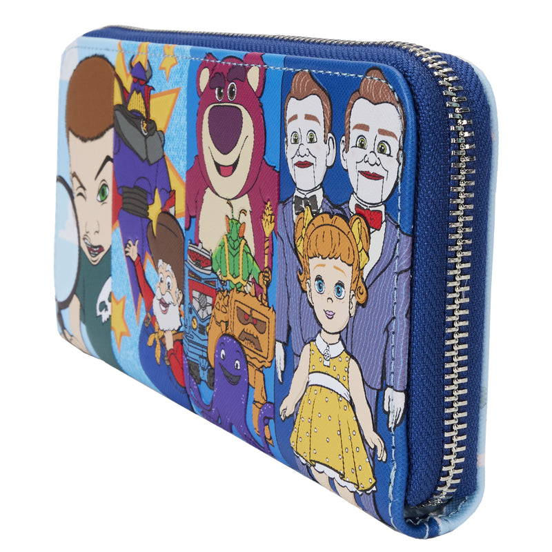 Loungefly Pixar Toy Story Movie Collab Baddies Zip Around Wristlet Wallet - Blue