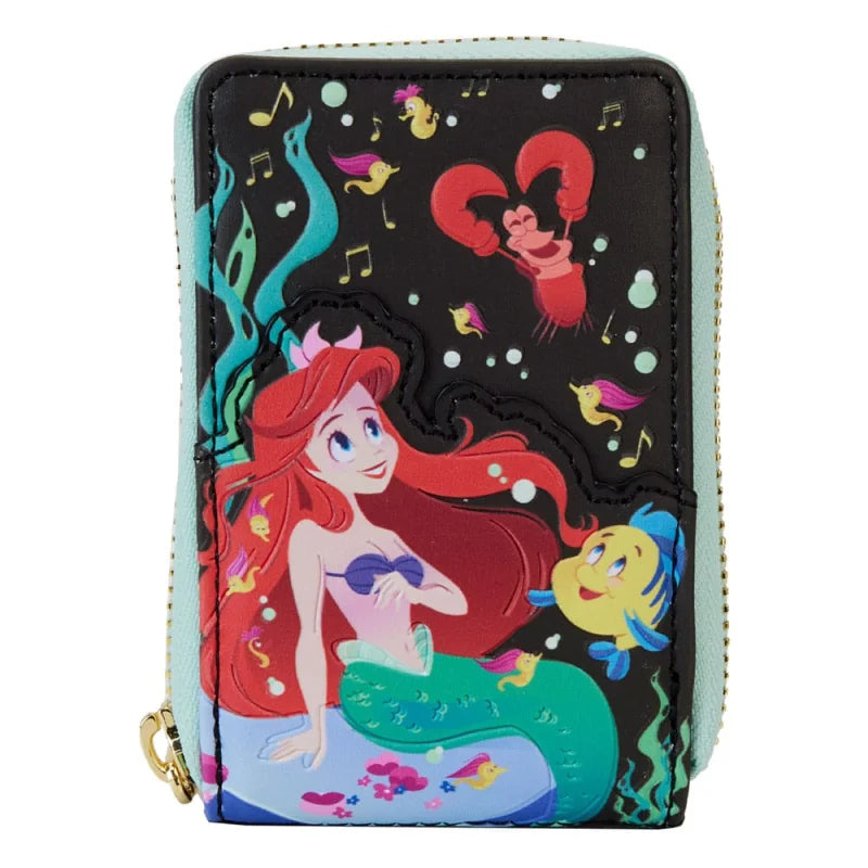 Loungefly Disney The Little Mermaid 35th Anniversary Life is The Bubbles Accordion Wallet - Black