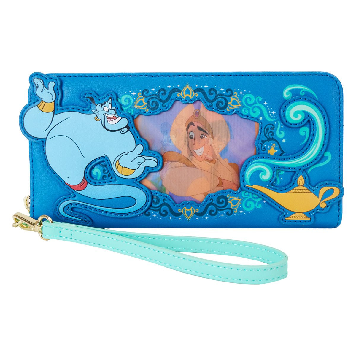 Loungefly Disney Princess Jasmine Lenticular Aladdin Wristlet Wallet - Blue