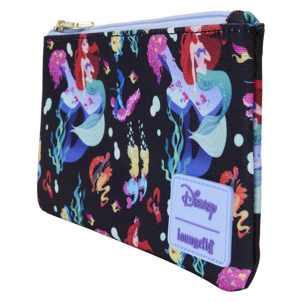 Loungefly Disney The Little Mermaid 35th Anniversary Life is The Bubbles Wristlet Wallet - Black