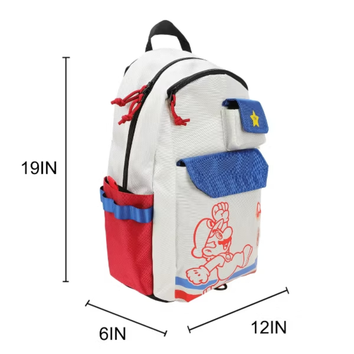 Bioworld Super Mario Bros Mario Jump Pose 19" Backpack - White
