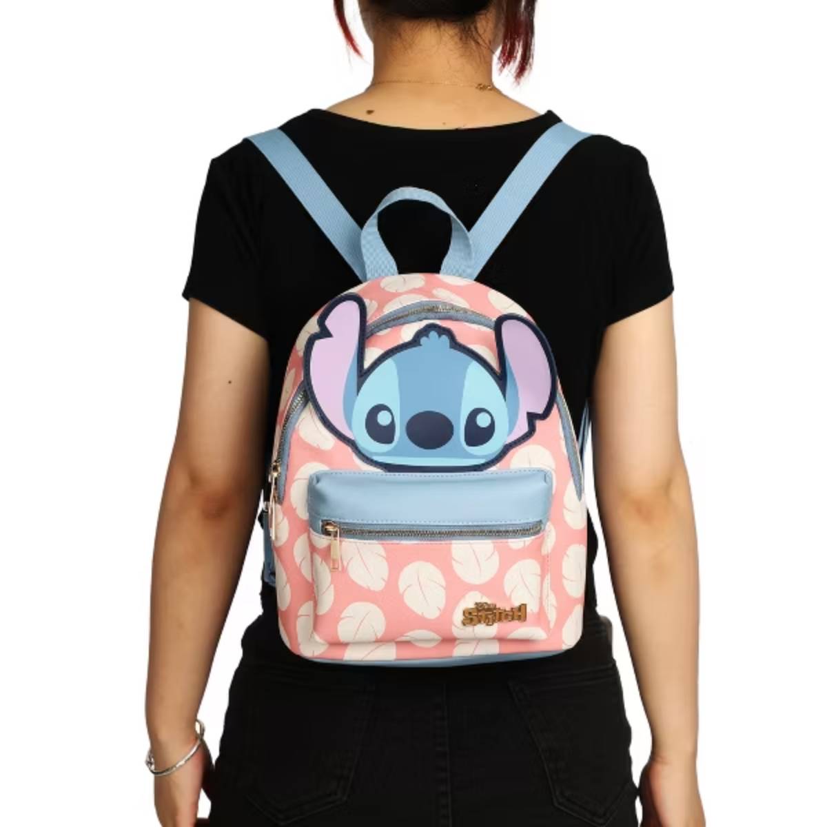 Disney Stitch Applique 10.6" Mini Backpack - Pink/Blue