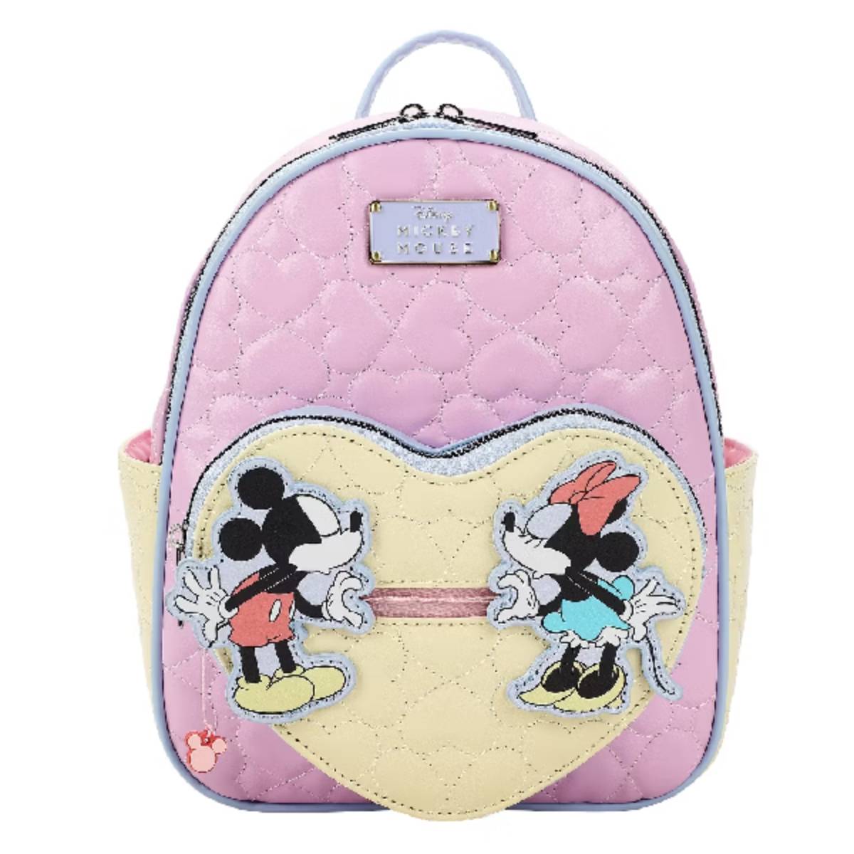 Disney Mickey Mouse and Minnie Mouse 10.5" Adult Mini Backpack with Movable Characters - Pink