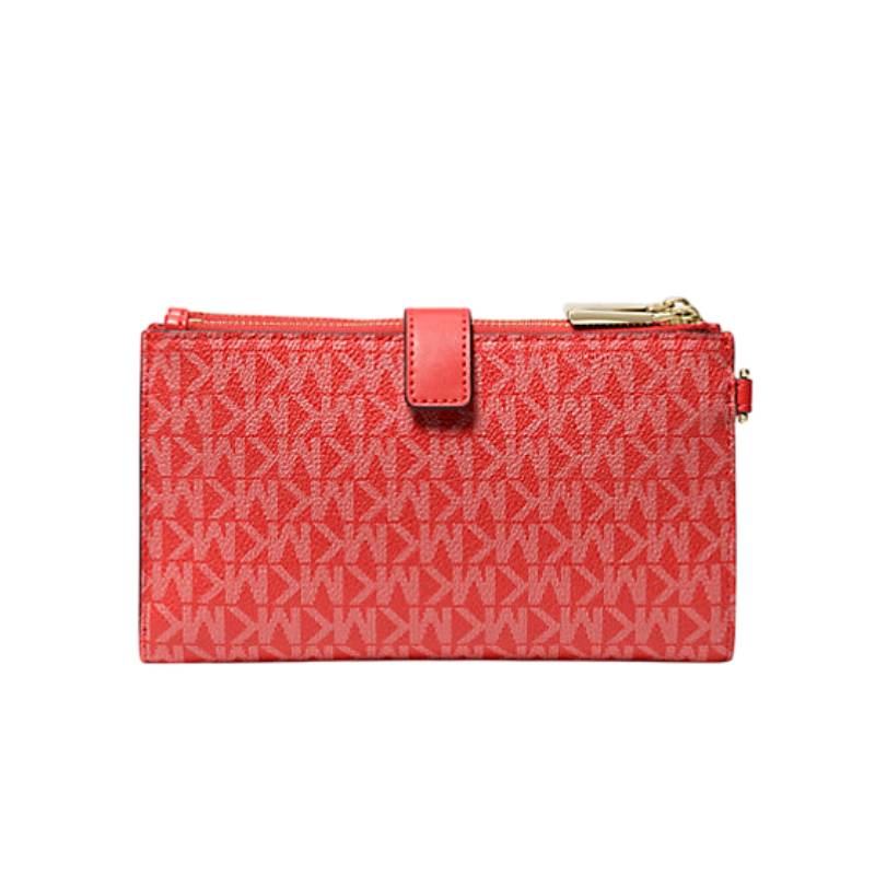 Michael Kors Jet Set Signature Logo Wristlet - Red