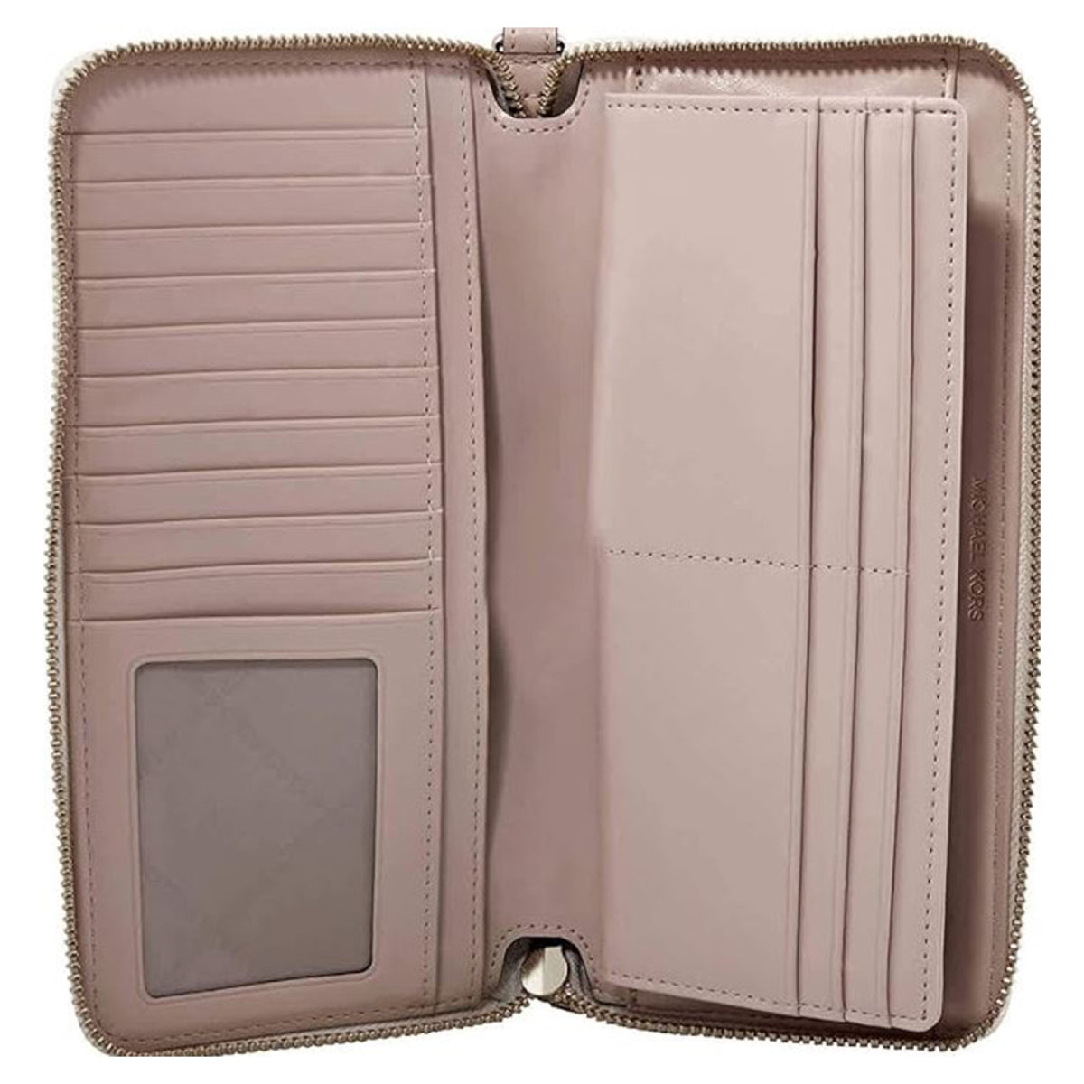 Michael Kors Women's Jet Set Travel Continental Bifold Wristlet - Pink/Beige