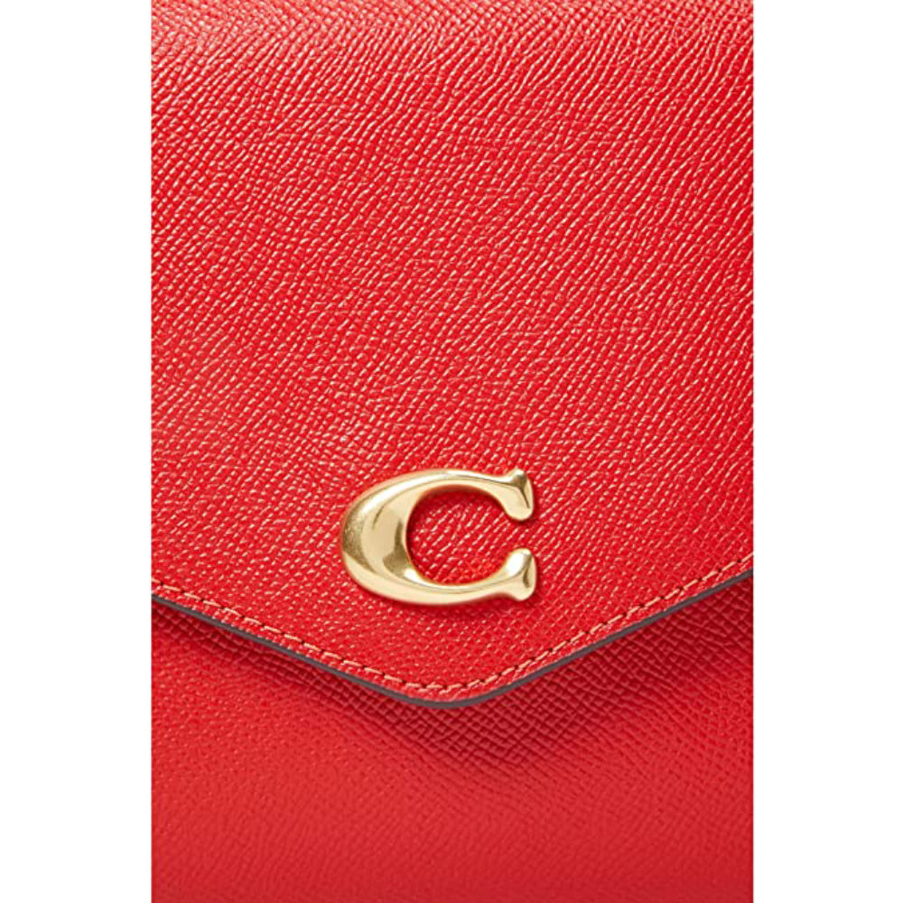 Coach Wyn Crossgrain Leather Clutch Wristlet - Red