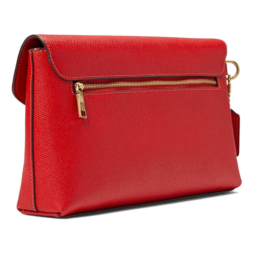 Coach Wyn Crossgrain Leather Clutch Wristlet - Red