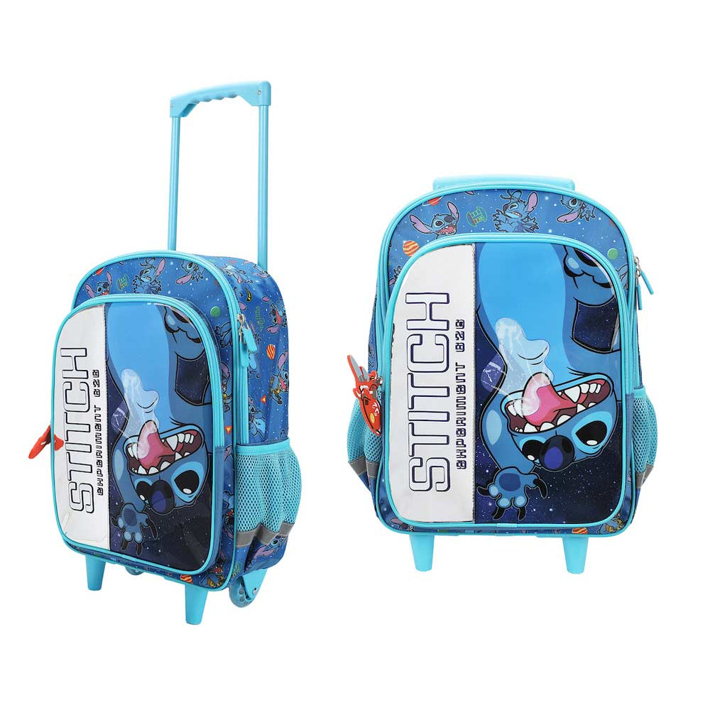 Disney Lilo & Stitch 20" Youth Trolley Backpack with Rolling Wheels - Blue