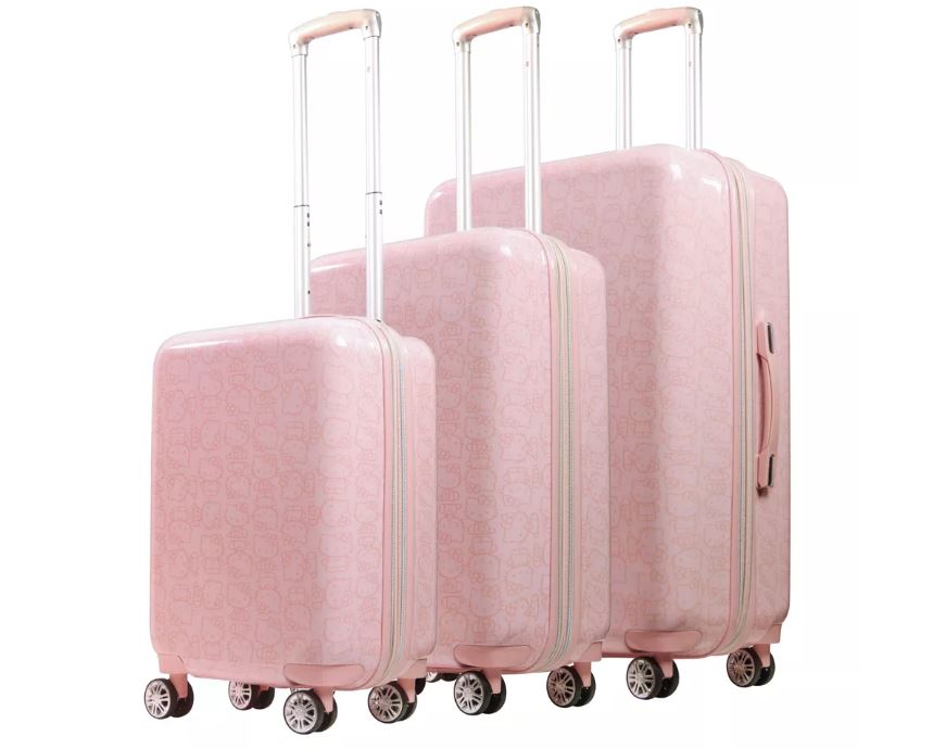 Ful Hello Kitty Pose All Over Print Hard-Sided Spinner Luggage - Black (Set of 3)