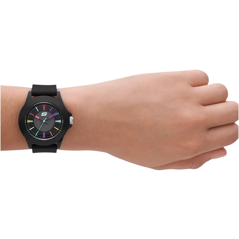 Reloj analógico Skechers Rosencrans para hombre, correa de 40 mm, con detalles multicolor, color blanco