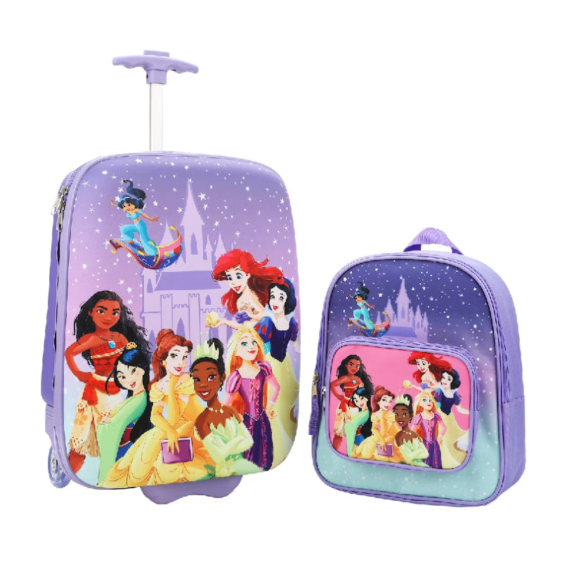 Bioworld Disney Princess Characters and Castle Luggage Set (2-Piece) - Purple