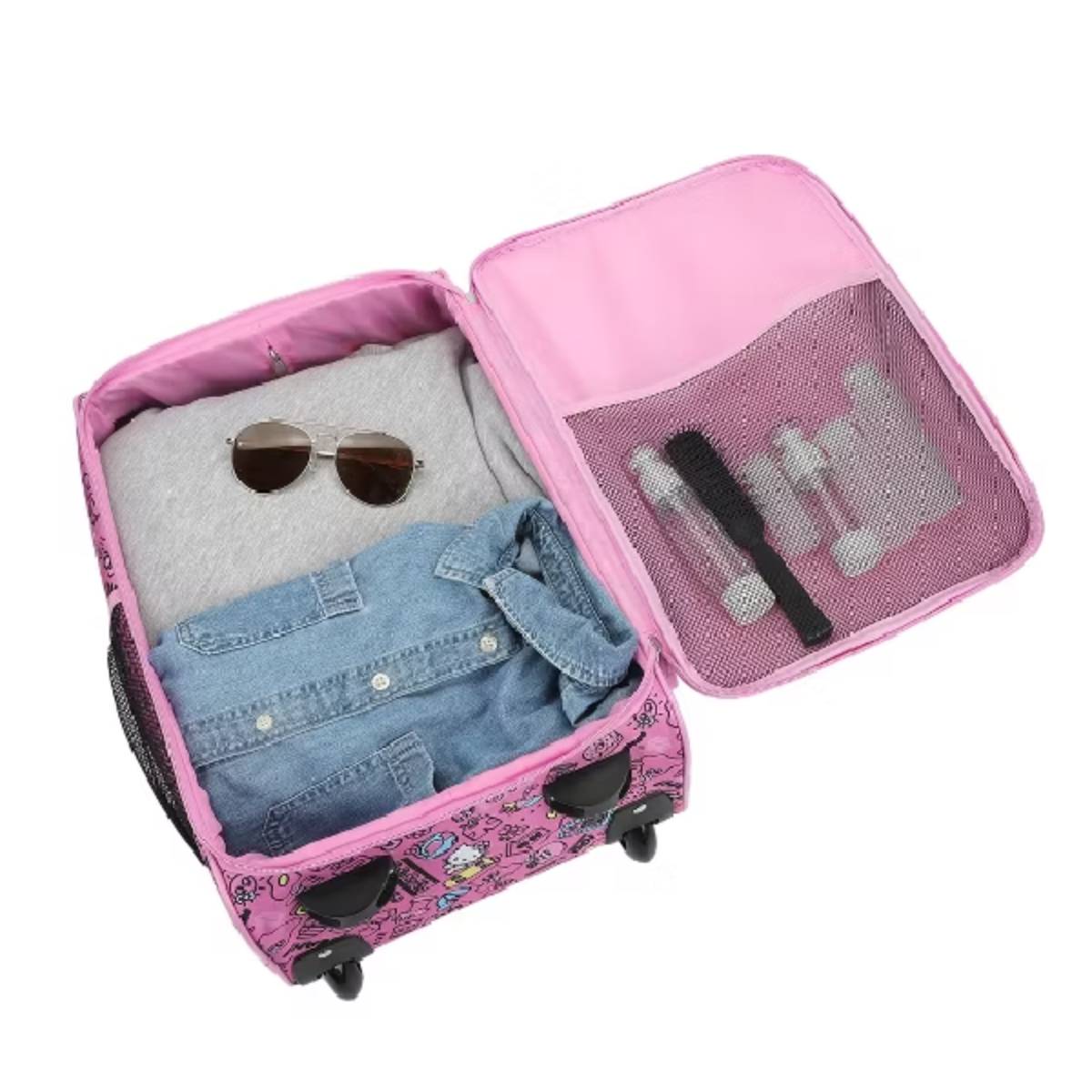 Hello Kitty Character Face & Icons Youth 18" Luggage - Pink