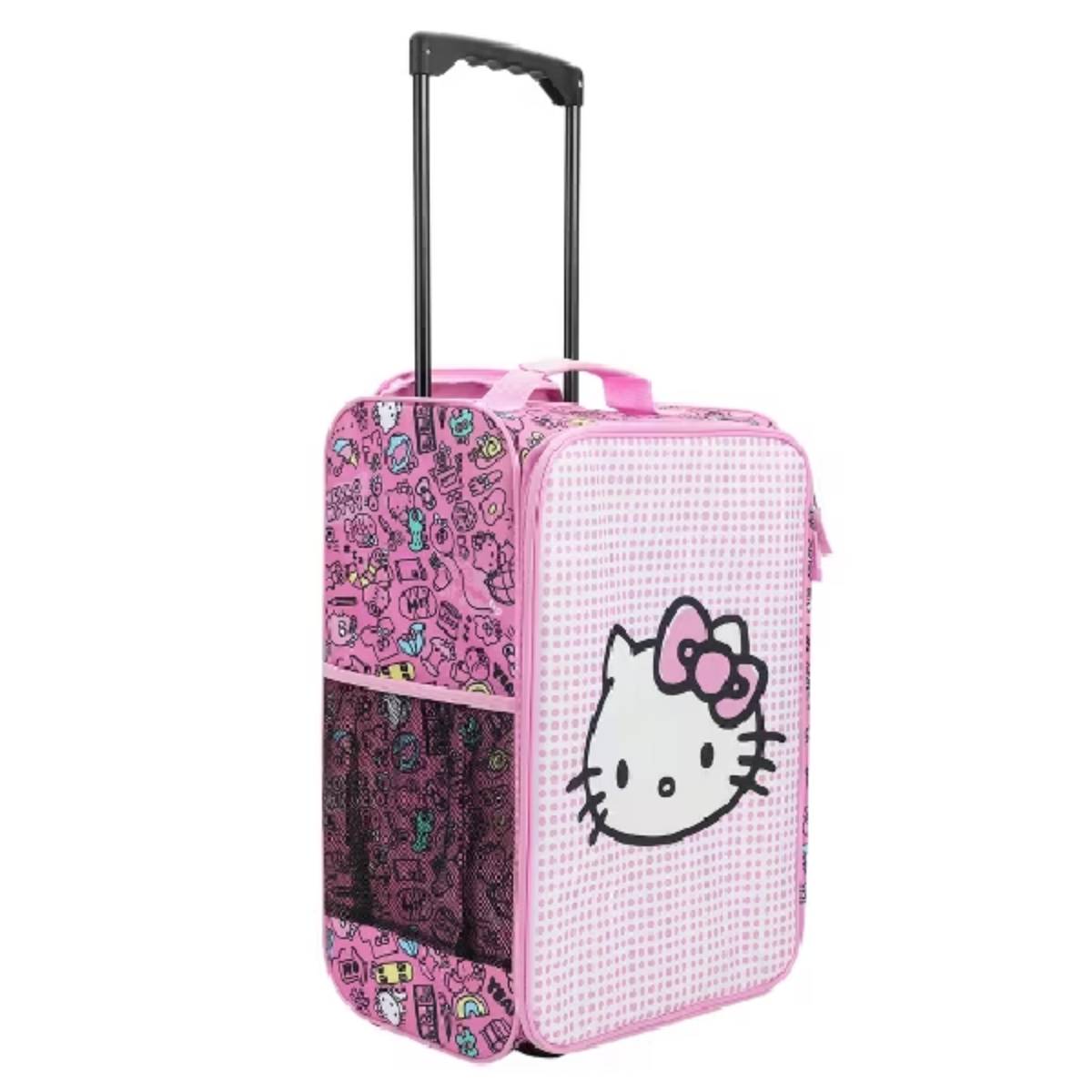 Hello Kitty Character Face & Icons Youth 18" Luggage - Pink
