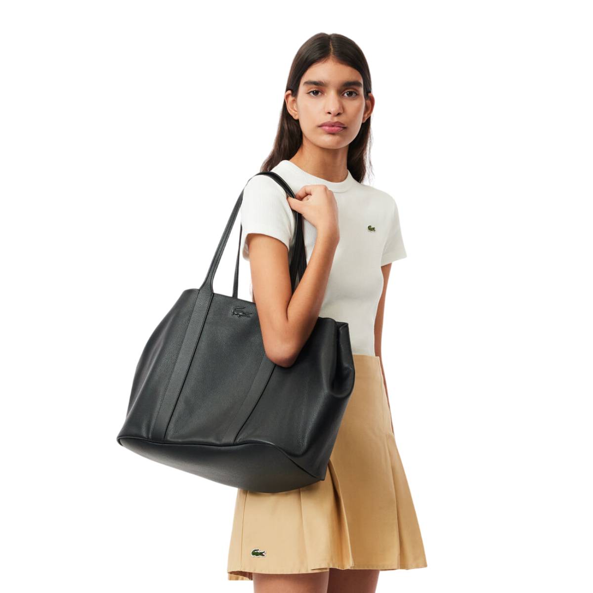 Lacoste Xl City Court Tote Bag with Laptop Pocket - Black