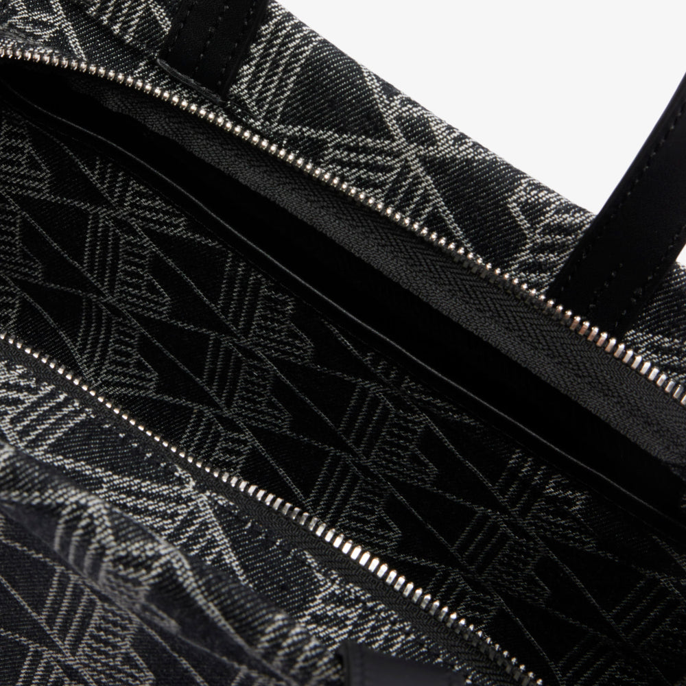 Lacoste Small Heritage Tote Bag With Adjustable Strap - Black/Gray