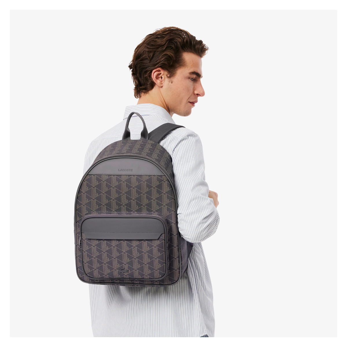 Lacoste Men's The Blend Backpack with Adjustable Strap - Gray
