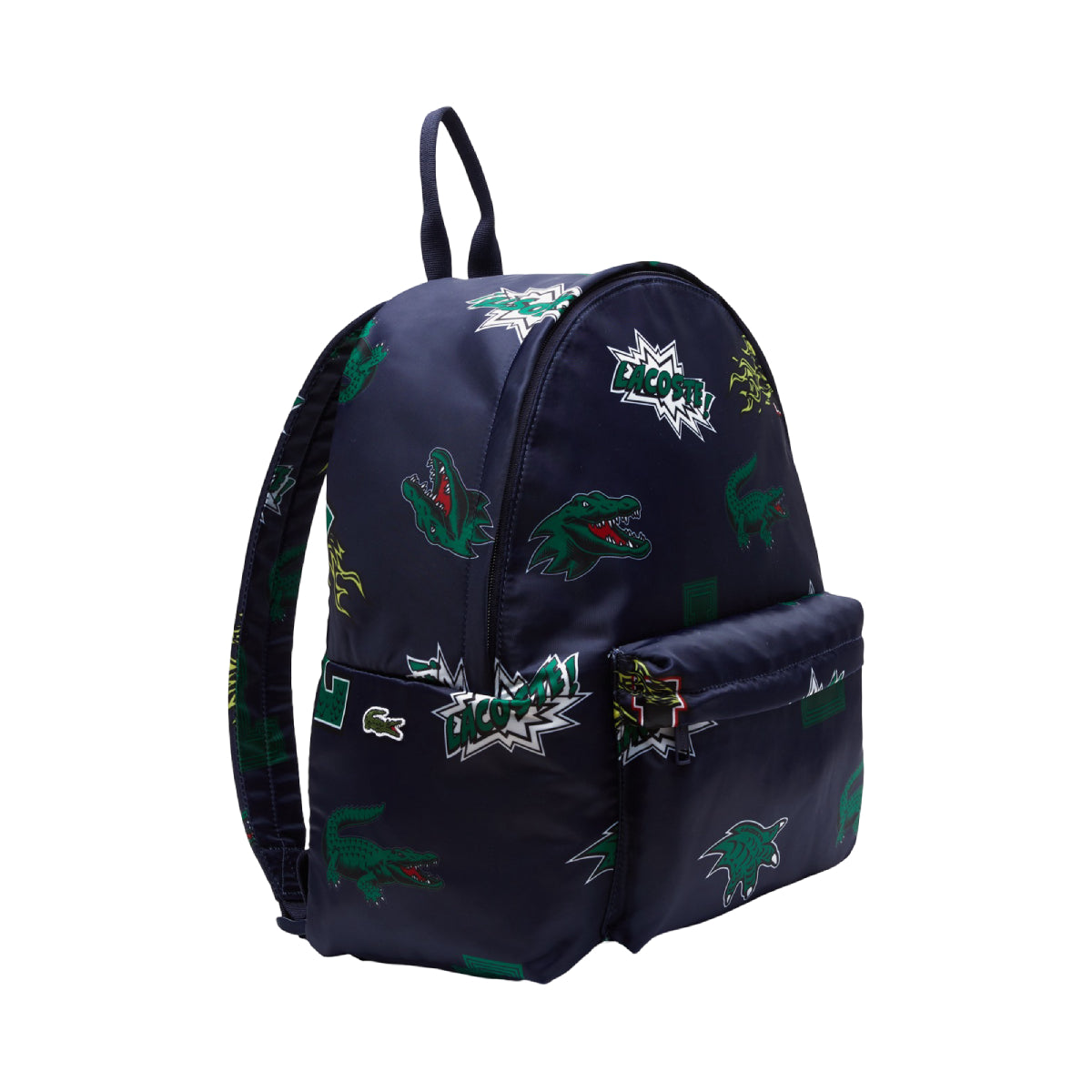 Mochila con estampado de efecto cómic de Lacoste, azul marino