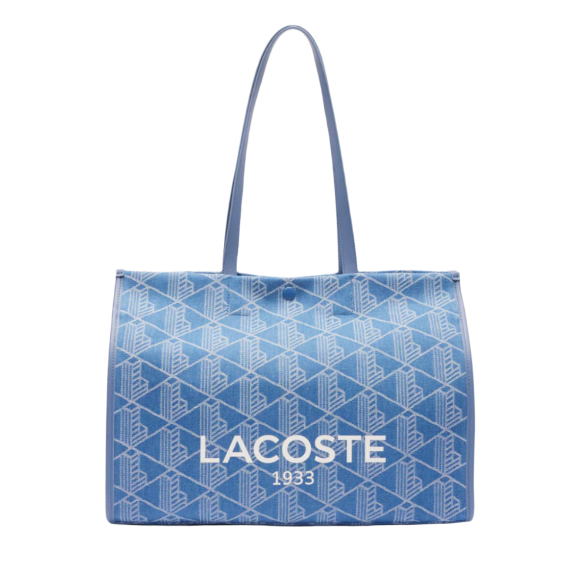 Lacoste Unisex Mono Jacquard Heritage Tote Bag with Adjustable Strap - Blue