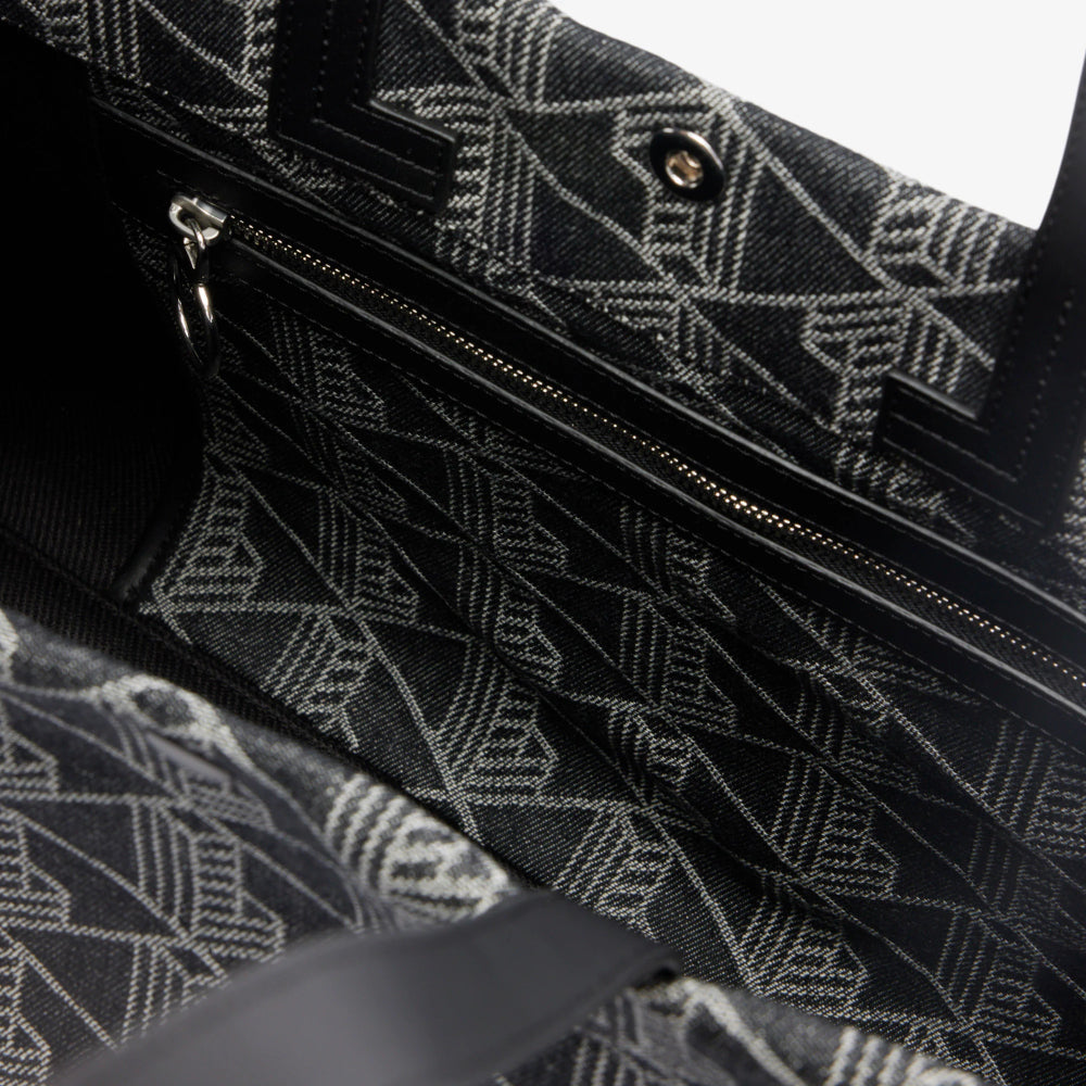 Lacoste Large Heritage Tote Bag - Black/Gray