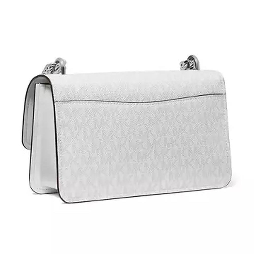 Michael Kors Claire Small Shoulder Bag with Adjustable Strap - White